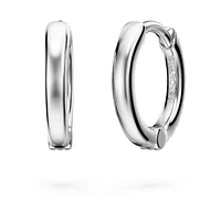 Eternity hoop earrings, Lab-grown diamonds 0.1 ct tw, Round cut, Small, 14K white gold by SWAROVSKI