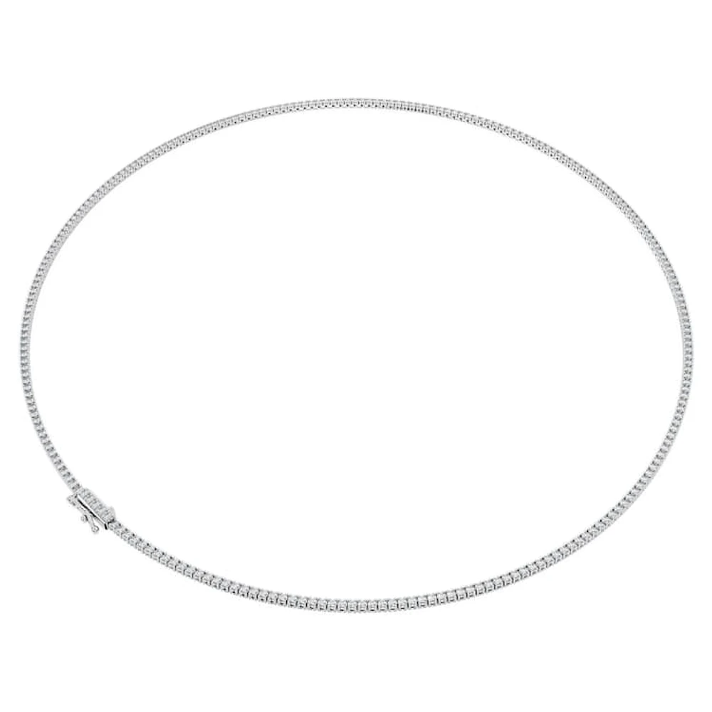 Eternity Tennis necklace, Lab-grown diamonds 3 ct tw, Round cut, 14K white gold by SWAROVSKI