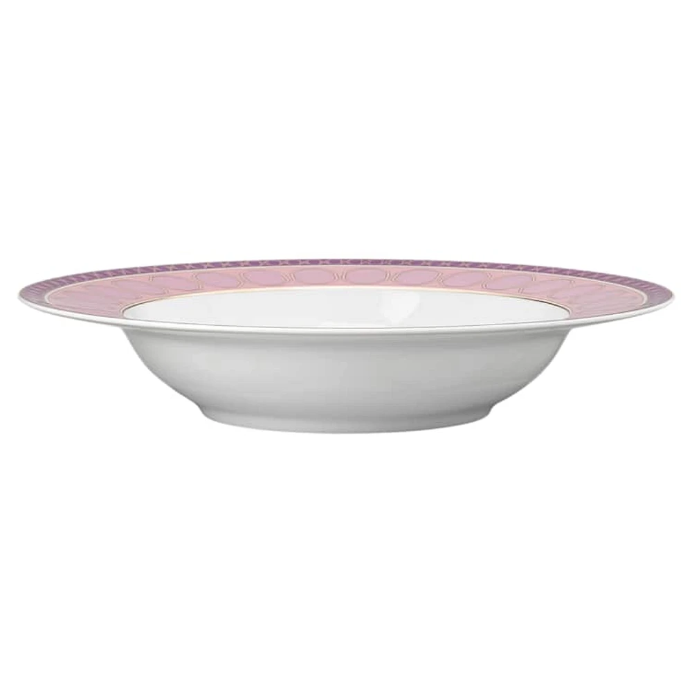 Signum soup plate, Porcelain, Pink by SWAROVSKI