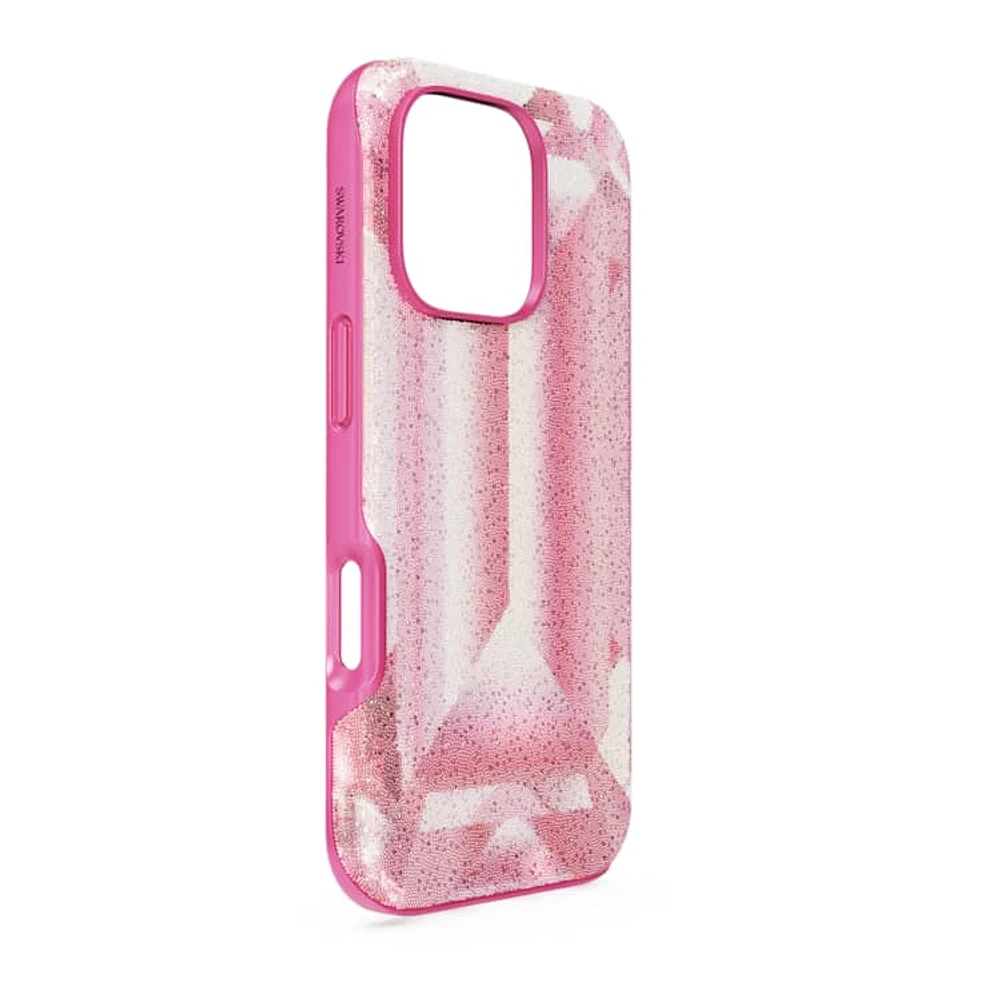 High smartphone case, Crystal print motif, iPhone® 16 Pro, Pink by SWAROVSKI