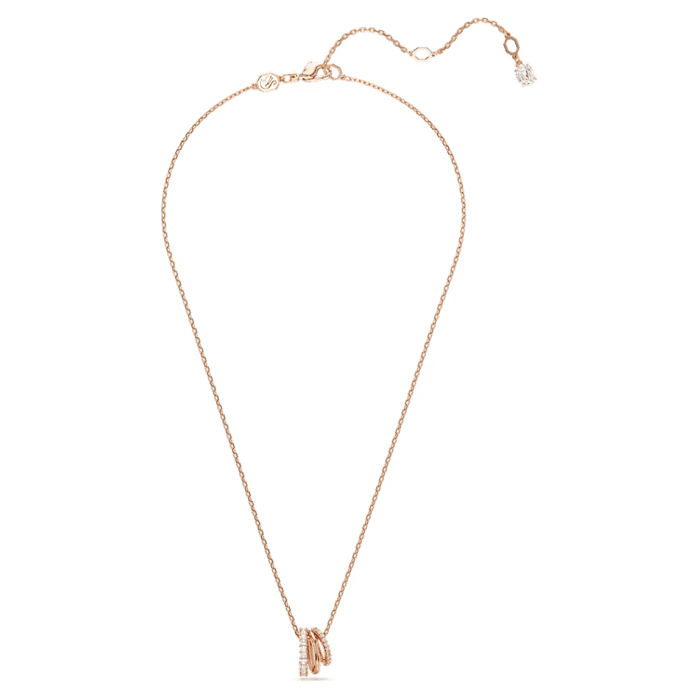 Hyperbola pendant, Mixed cuts, White, Rose gold-tone plated by SWAROVSKI