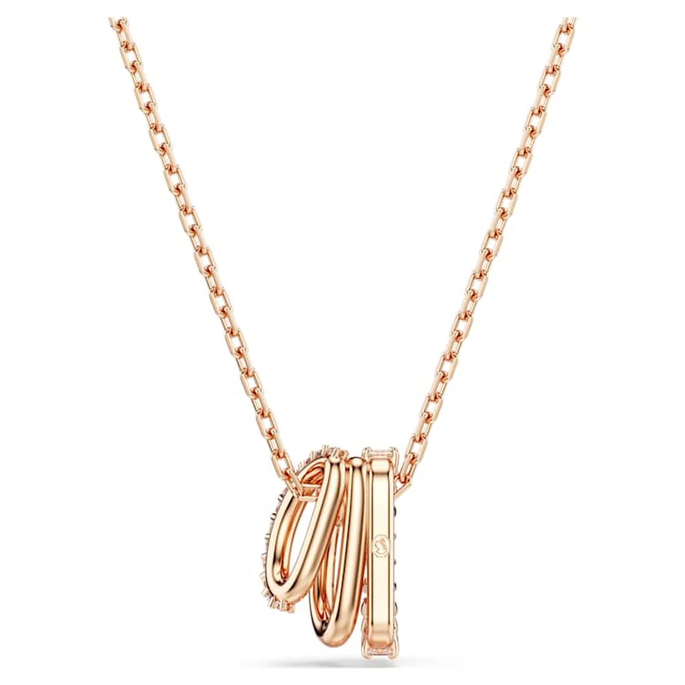 Hyperbola pendant, Mixed cuts, White, Rose gold-tone plated by SWAROVSKI