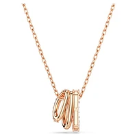 Hyperbola pendant, Mixed cuts, White, Rose gold-tone plated by SWAROVSKI