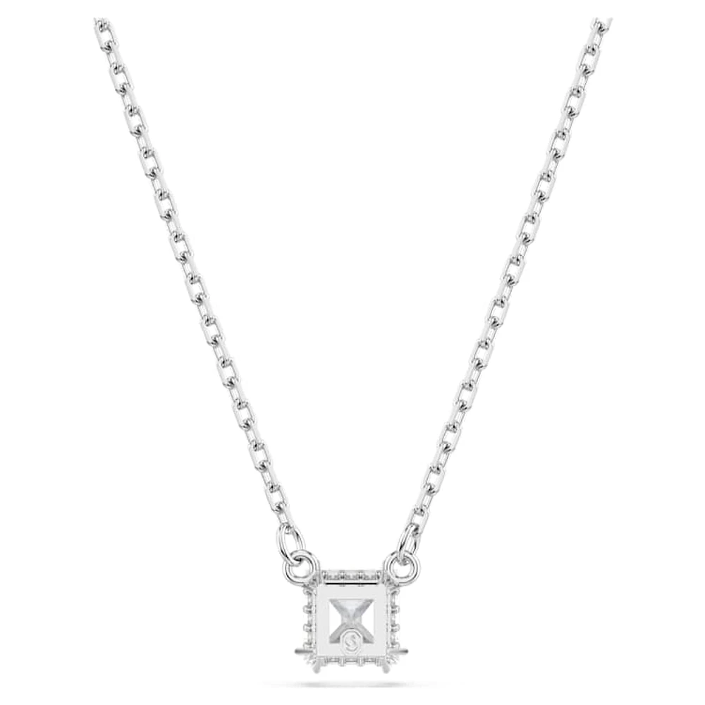 Stilla pendant, Square cut, White, Rhodium plated by SWAROVSKI