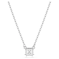 Stilla pendant, Square cut, White, Rhodium plated by SWAROVSKI