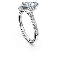 Eternity halo solitaire ring, Lab-grown diamonds 1.3 ct tw, Mixed cuts, 14K white gold by SWAROVSKI