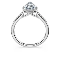 Eternity halo solitaire ring, Lab-grown diamonds 1.3 ct tw, Mixed cuts, 14K white gold by SWAROVSKI