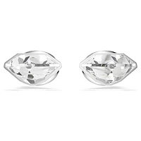 Lucent stud earrings, Pavé, Spike, White, Rhodium plated by SWAROVSKI