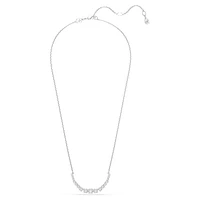 Matrix necklace, Gradient of round cuts, White, Rhodium plated by SWAROVSKI