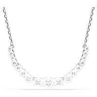 Matrix necklace, Gradient of round cuts, White, Rhodium plated by SWAROVSKI