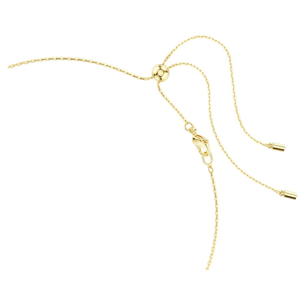 Imber necklace, Mixed cuts, White, Gold-tone plated by SWAROVSKI