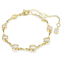 Imber Tennis bracelet, Mixed round cuts, White, Gold-tone plated by SWAROVSKI