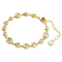 Imber Tennis bracelet, Mixed cuts, White, Gold-tone plated by SWAROVSKI