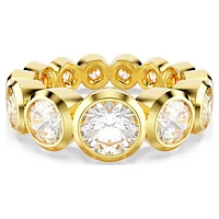 Imber ring, Mixed round cuts, White, Gold-tone plated by SWAROVSKI