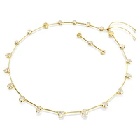 Imber Tennis necklace, Mixed cuts, White, Gold-tone plated by SWAROVSKI