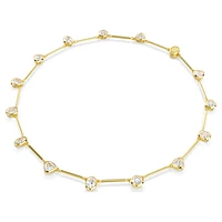 Imber Tennis necklace, Mixed cuts, White, Gold-tone plated by SWAROVSKI