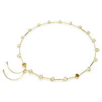 Imber Tennis necklace, Mixed cuts, White, Gold-tone plated by SWAROVSKI