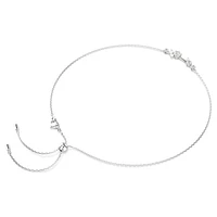 Constella necklace, Crystal pearl, Round cuts, White