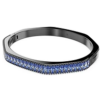 Matrix bangle, Baguette cut, Blue, Ruthenium plated by SWAROVSKI