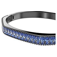 Matrix bangle, Baguette cut, Blue, Ruthenium plated by SWAROVSKI