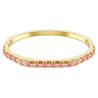 Matrix bangle, Baguette cut, Pink, Gold-tone plated by SWAROVSKI