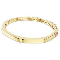 Matrix bangle, Baguette cut, Pink, Gold-tone plated by SWAROVSKI