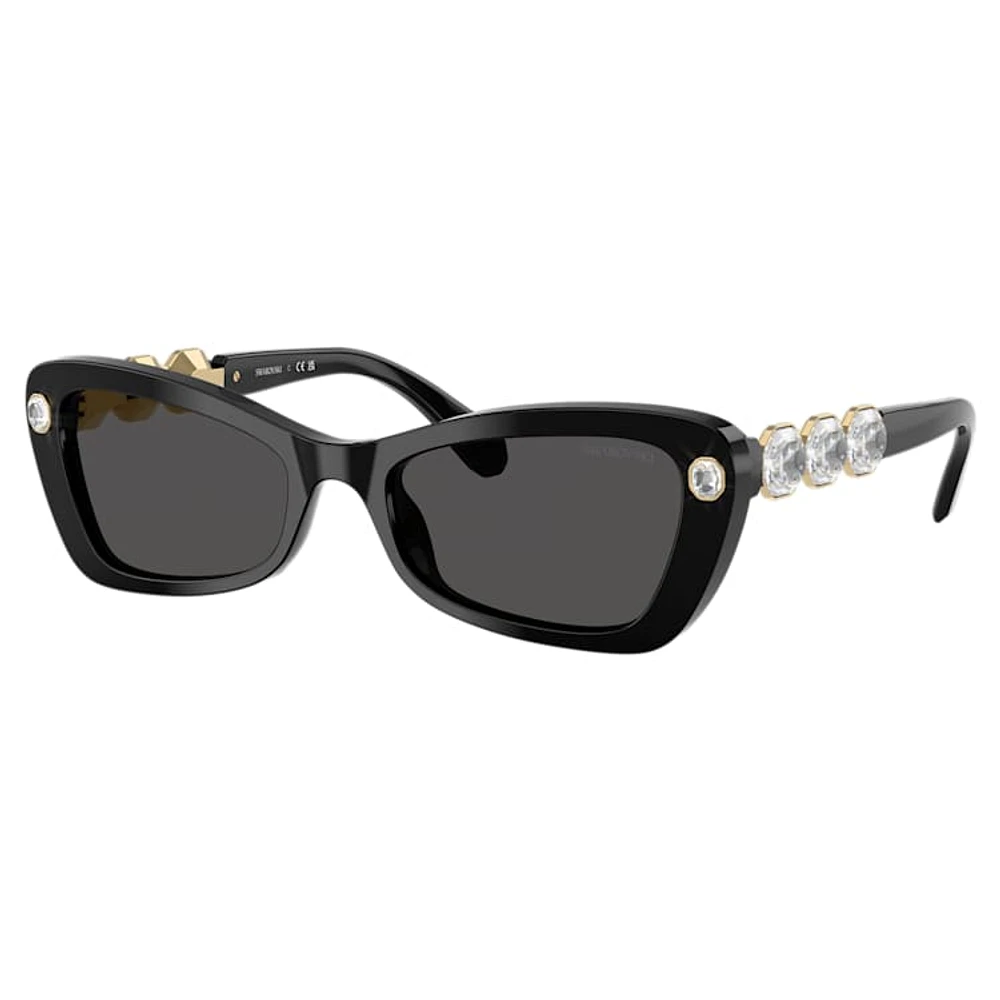 Sunglasses, Butterfly shape, SK6033, Black by SWAROVSKI