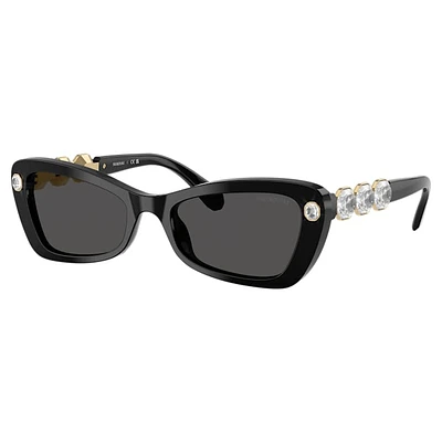 Sunglasses, Butterfly shape, SK6033, Black by SWAROVSKI