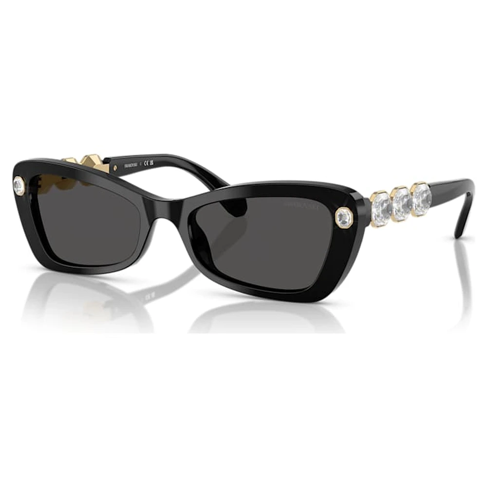 Sunglasses, Butterfly shape, SK6033, Black by SWAROVSKI