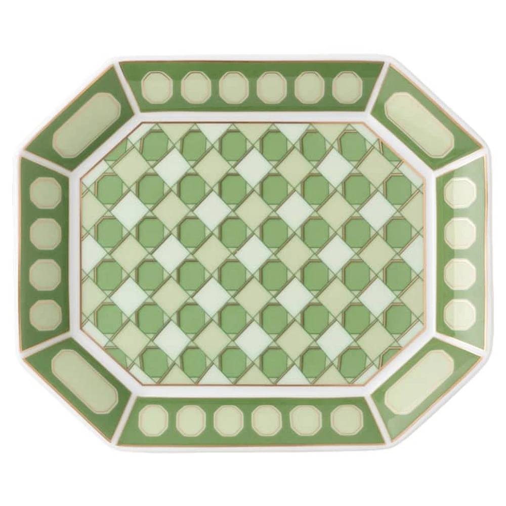 Signum tray, Porcelain, Small, Green by SWAROVSKI