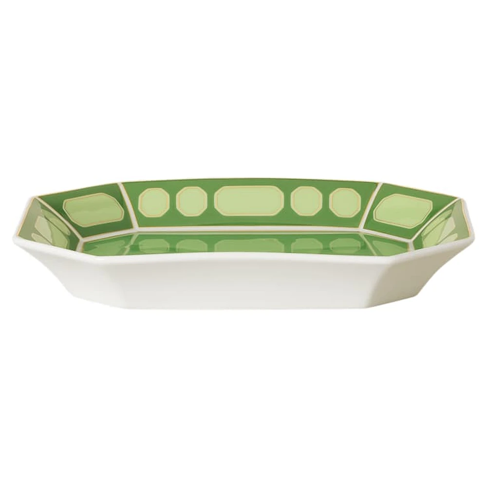 Signum tray, Porcelain, Large, Green by SWAROVSKI