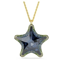 SCS pendant, Starfish, Blue, Gold-tone plated by SWAROVSKI