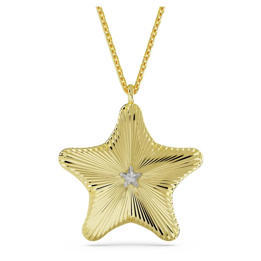 SCS pendant, Starfish, Blue, Gold-tone plated by SWAROVSKI