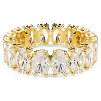 Matrix ring, Oval cut, White, Gold-tone plated by SWAROVSKI