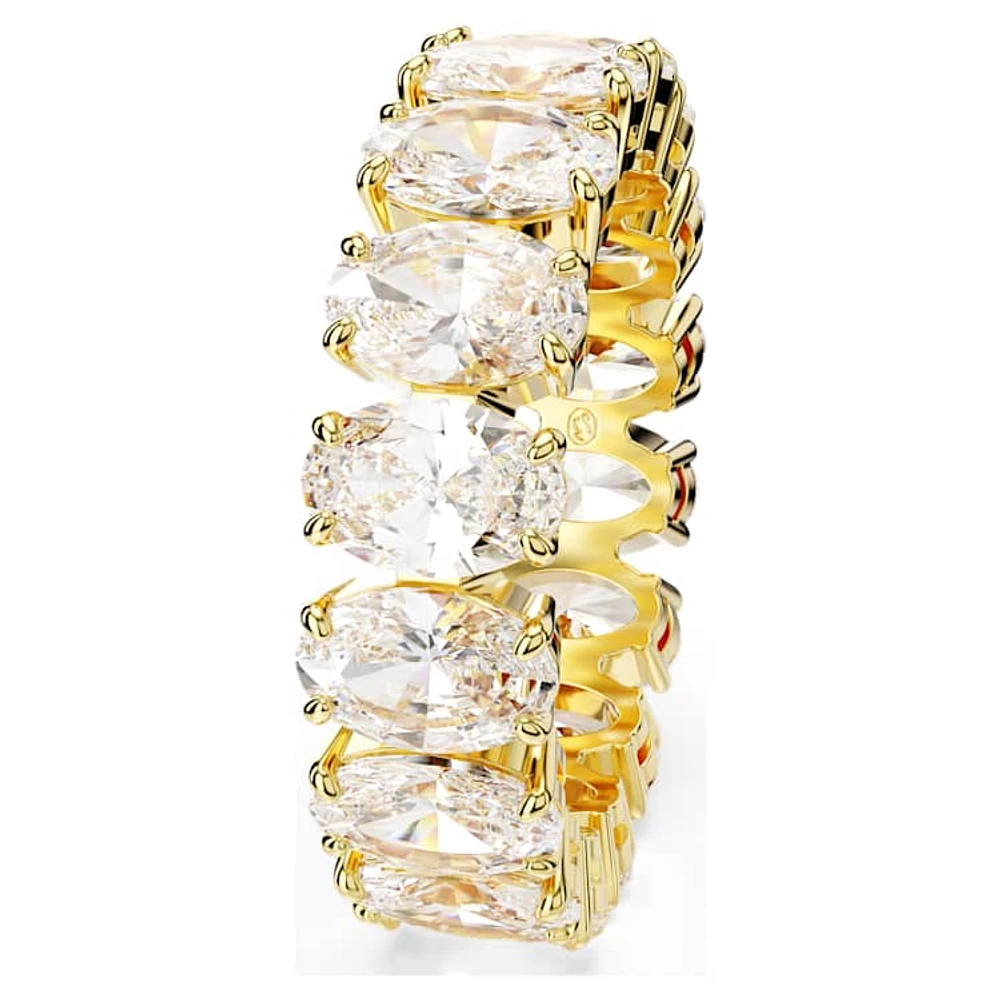 Matrix ring, Oval cut, White, Gold-tone plated by SWAROVSKI