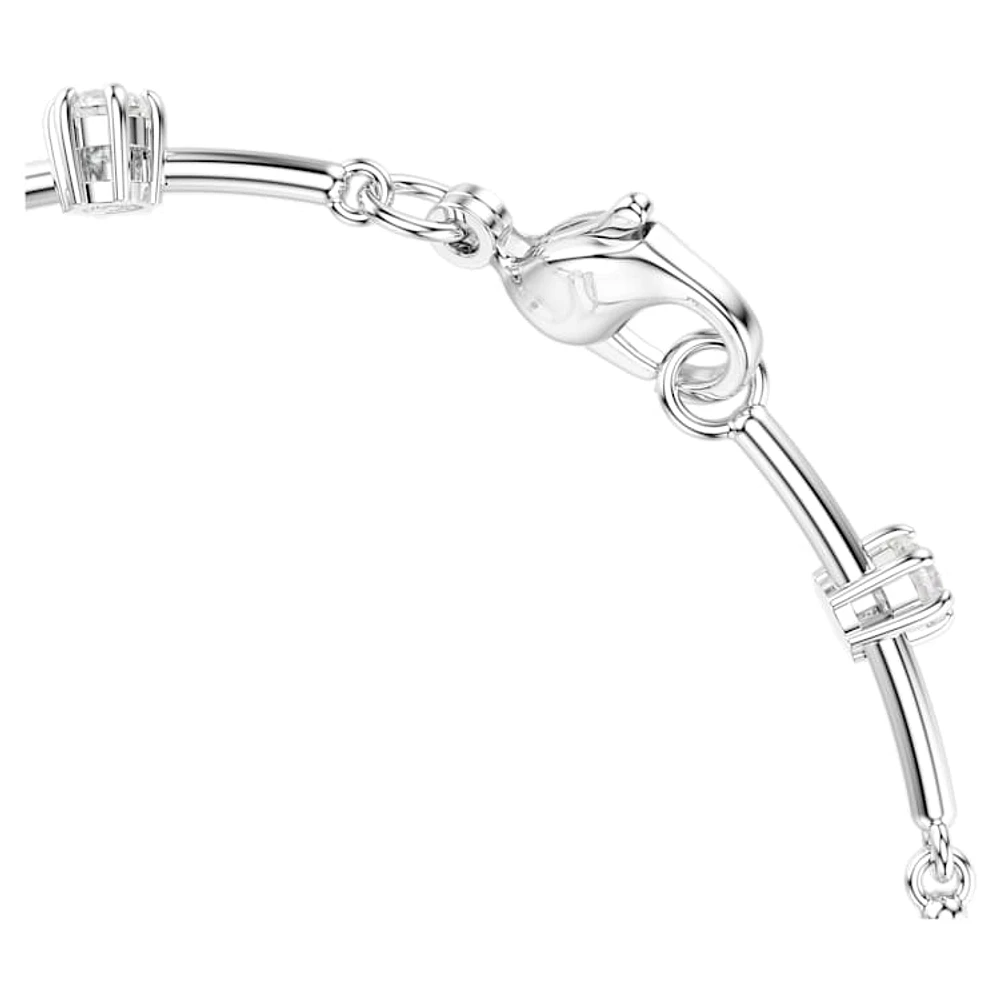 Constella Tennis bracelet, Crystal pearl, Round cuts, White, Rhodium plated by SWAROVSKI