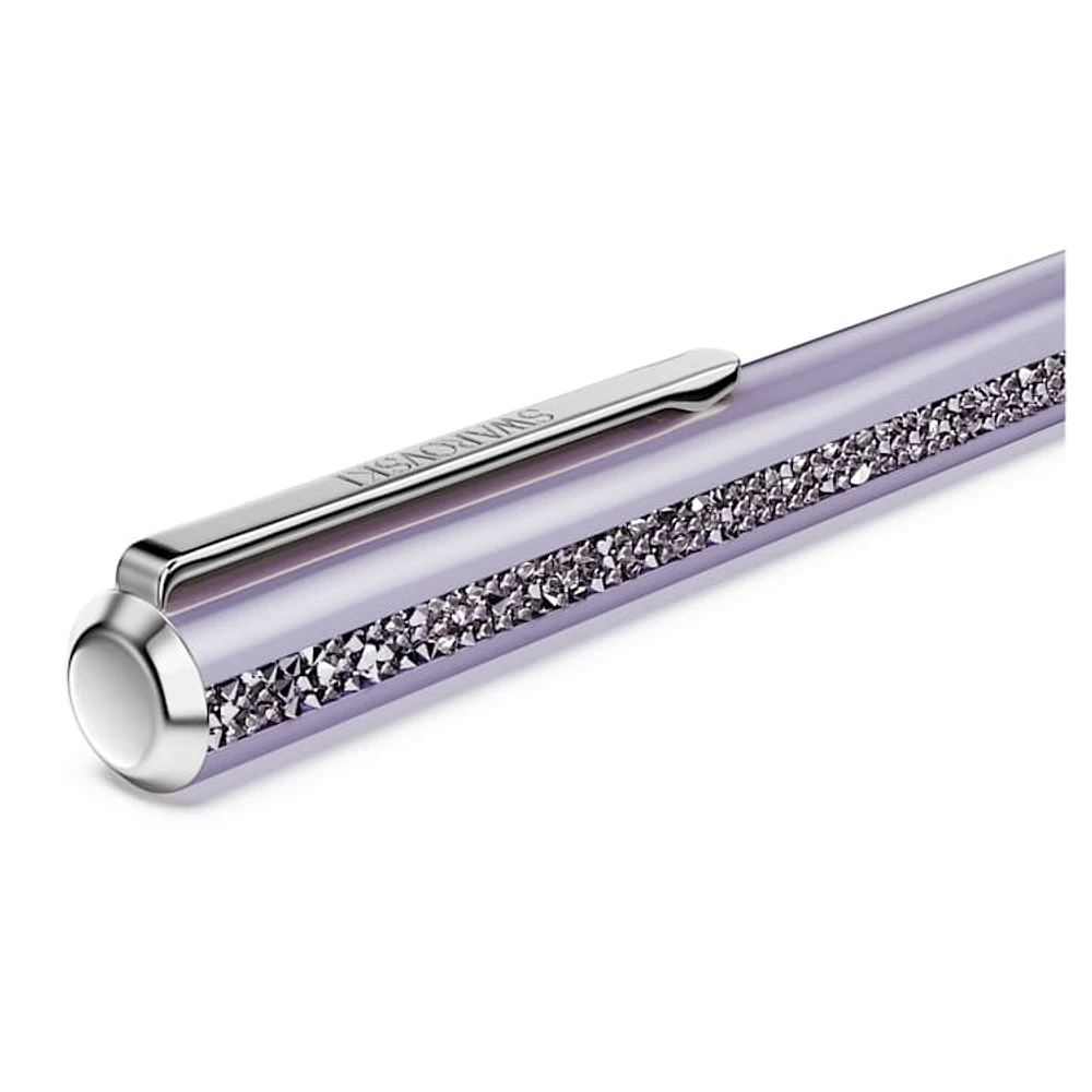 Crystal Shimmer Glide ballpoint pen, Purple, Purple lacquered, chrome plated by SWAROVSKI