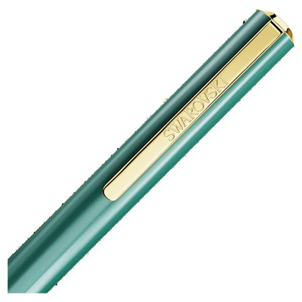 Crystal Shimmer Glide ballpoint pen, Green, Green lacquered, gold-tone plated by SWAROVSKI