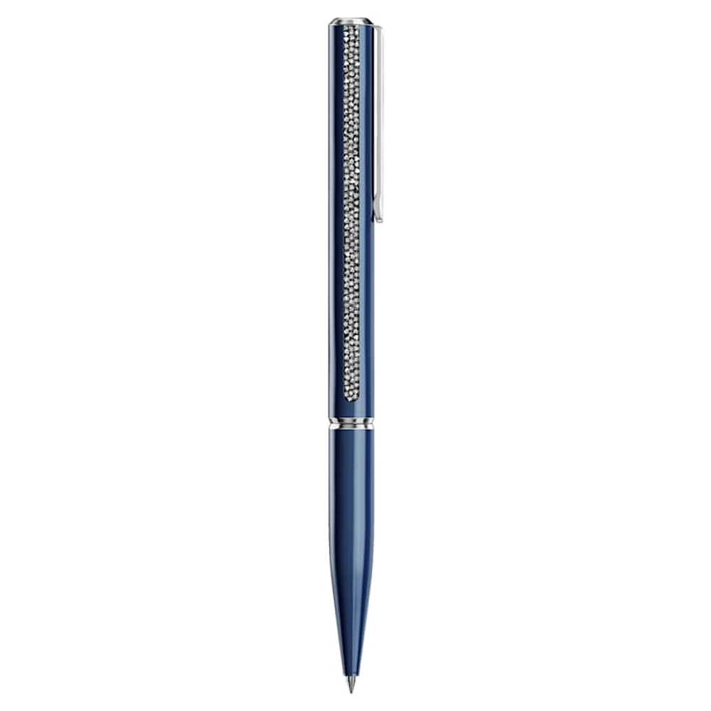 Crystal Shimmer Glide ballpoint pen, Blue, Blue lacquered, chrome plated by SWAROVSKI