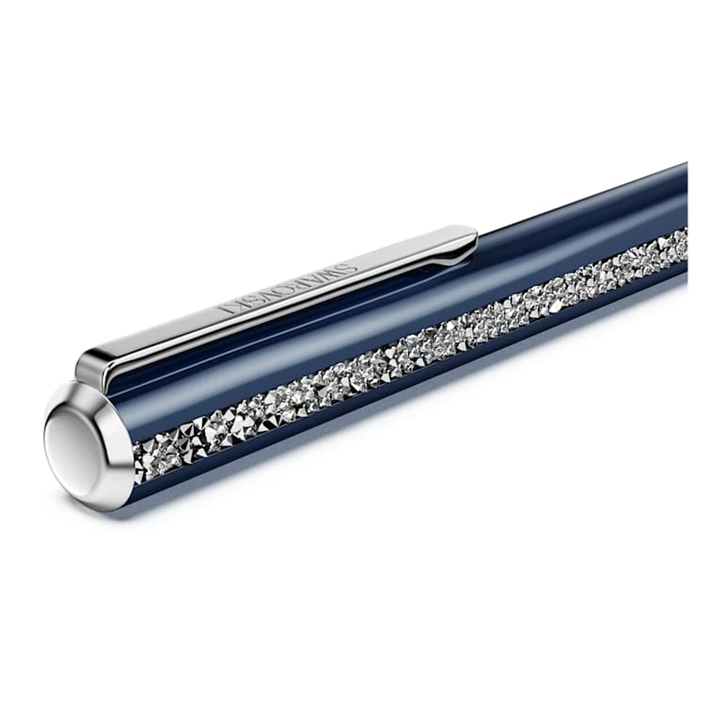 Crystal Shimmer Glide ballpoint pen, Blue, Blue lacquered, chrome plated by SWAROVSKI