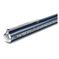 Crystal Shimmer Glide ballpoint pen, Blue, Blue lacquered, chrome plated by SWAROVSKI