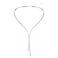 Matrix Y necklace, Round cut, White, Rhodium plated by SWAROVSKI