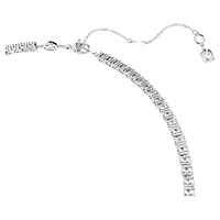 Matrix Y necklace, Round cut, White, Rhodium plated by SWAROVSKI