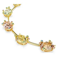 Gema necklace, Mixed cuts, Multicoloured, Gold-tone plated by SWAROVSKI