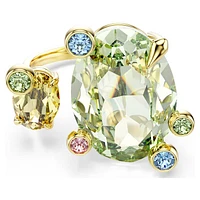 Gema open ring, Mixed cuts, Multicoloured, Gold-tone plated by SWAROVSKI