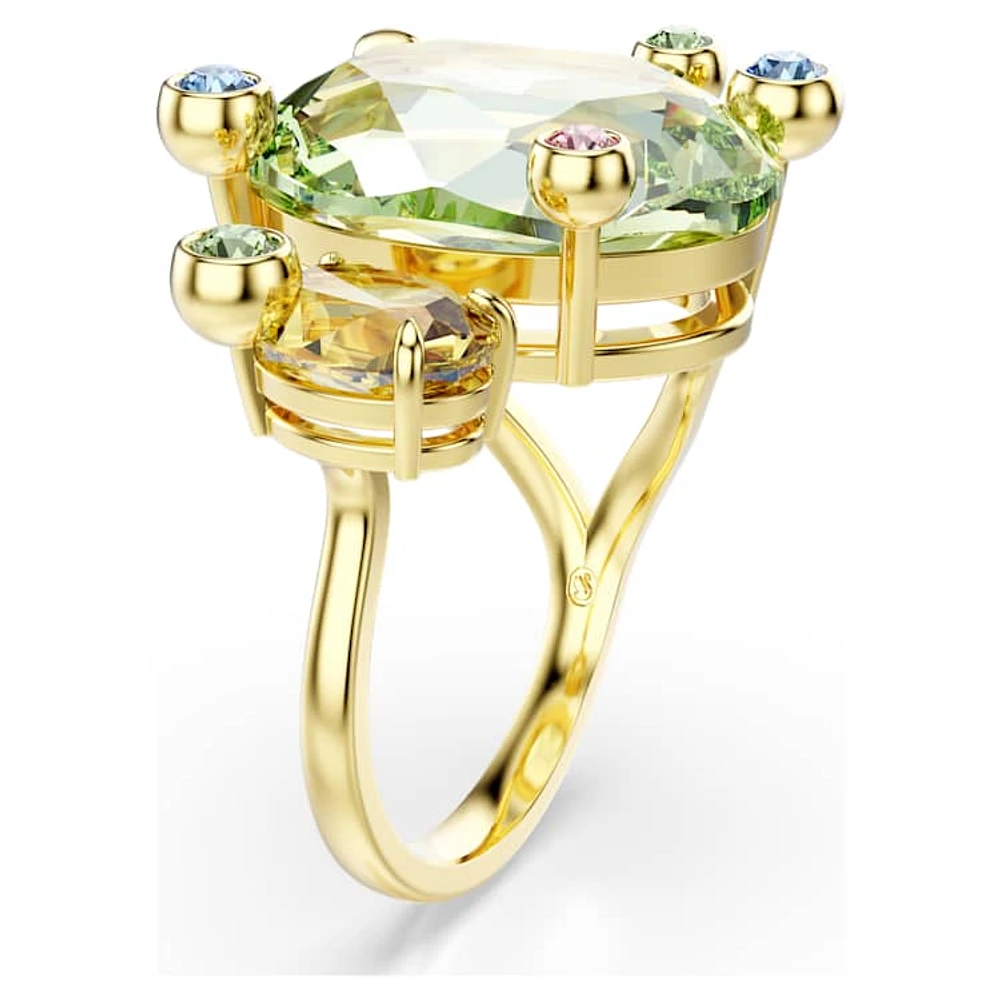 Gema open ring, Mixed cuts, Multicoloured, Gold-tone plated by SWAROVSKI