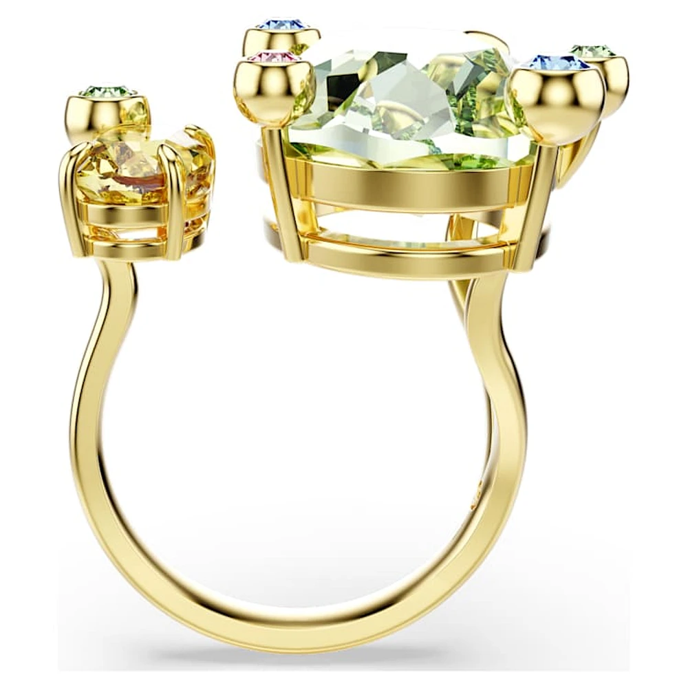 Gema open ring, Mixed cuts, Multicoloured, Gold-tone plated by SWAROVSKI