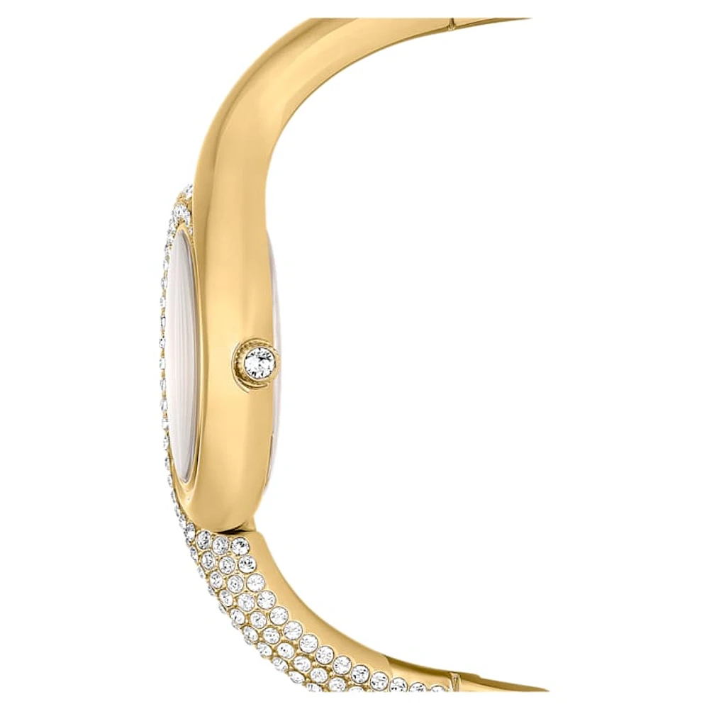 Dextera Asymmetric watch, Swiss Made, Metal bracelet, Gold tone, Gold-tone finish by SWAROVSKI