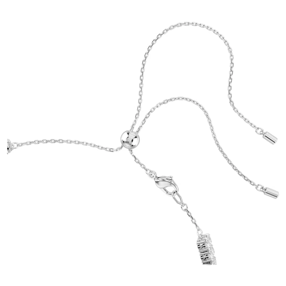 Matrix choker, Round cut, White, Rhodium plated by SWAROVSKI