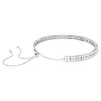 Matrix choker, Round cut, White, Rhodium plated by SWAROVSKI